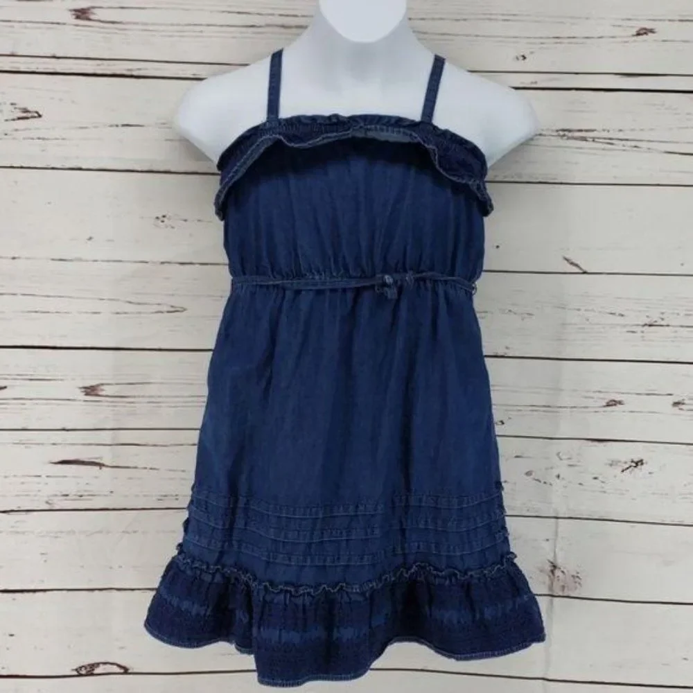 Gap‎ kids blue sleeveless size small denim jean Dress